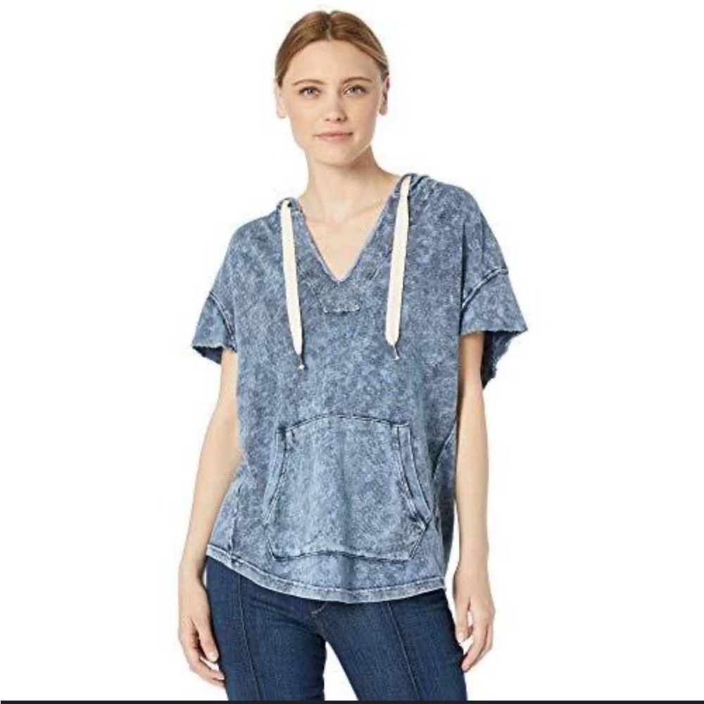 Splendid 100% Cotton Damen Women’s Blue Crewneck Short Sleeve Sweatshirt